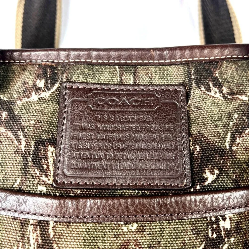 Coach 2013 Heritage Web Canvas & Leather Camo X-L F70583 Travel & Toiletry Tote - Picture 4 of 16